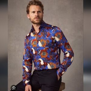 NWOT Hawes & Curtis Men's Limited Edition Horse Patterned Shirt_XXL